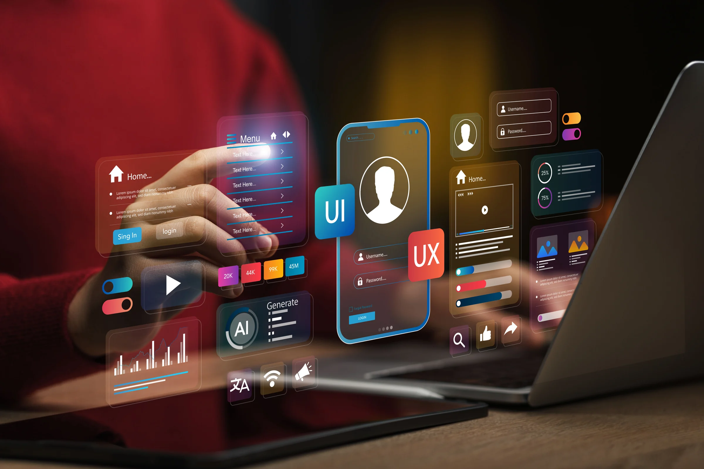 UX-UI Design Web and Application User Design Concepts Web Design Application Design User Experience User Interface Data Visualization Creative Planning Holographic Display